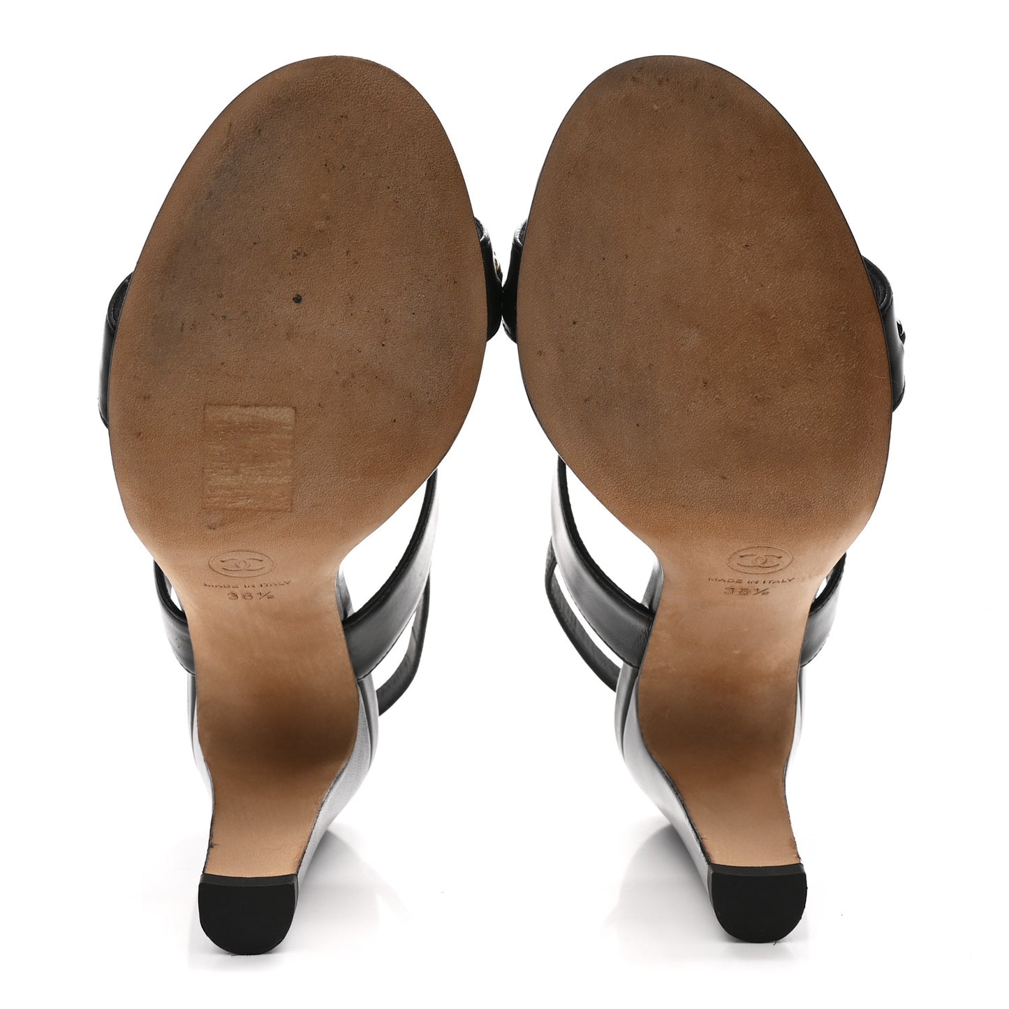 Lambskin Chain Sandals 38.5 Black