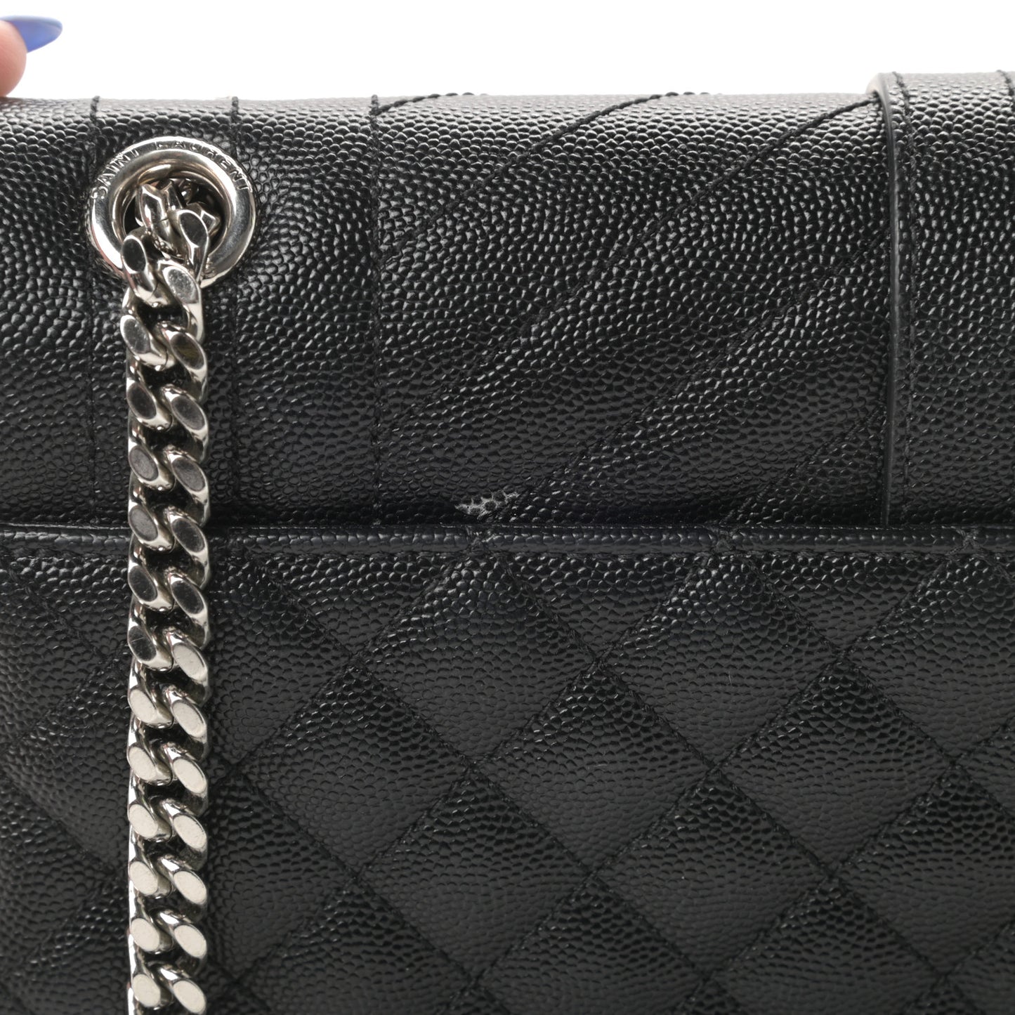 Grain De Poudre Textured Mixed Matelasse Triquilt Medium Monogram Satchel Black
