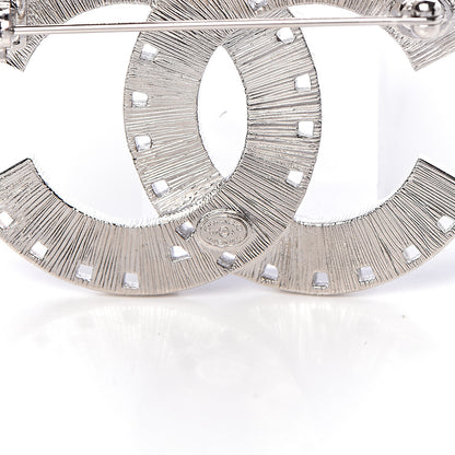 Chanel Baguette Crystal CC Brooch Silver Blue 4 of 4