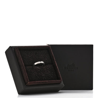 Hermes Platinum Diamond Ever Kelly Wedding Band Ring 51 5.75 6 of 6