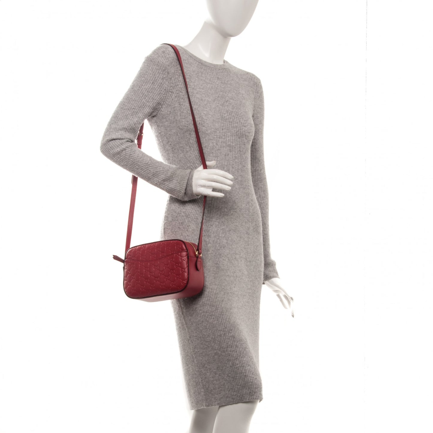 Guccissima Signature Small Camera Bag Hibiscus Red