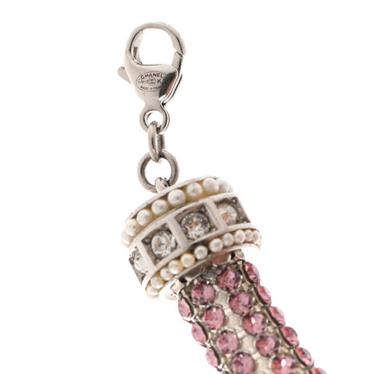 Chanel Crystal CC Logo Choker Necklace Pink 4 of 5