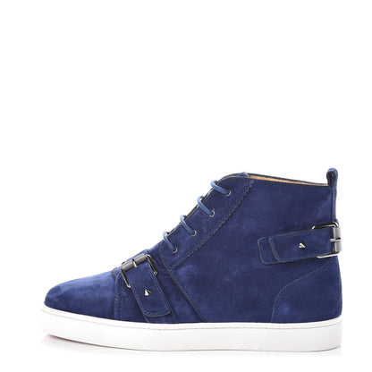 Christian Louboutin Veau Velours Mens Nono Strap Flat Sneakers 40 China Blue 1 of 9