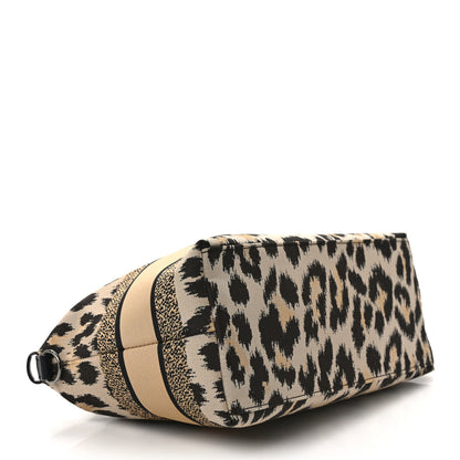 Christian Dior Canvas Mizza Embroidered Medium Leopard DiorTravel Nomad Pouch Beige 4 of 12