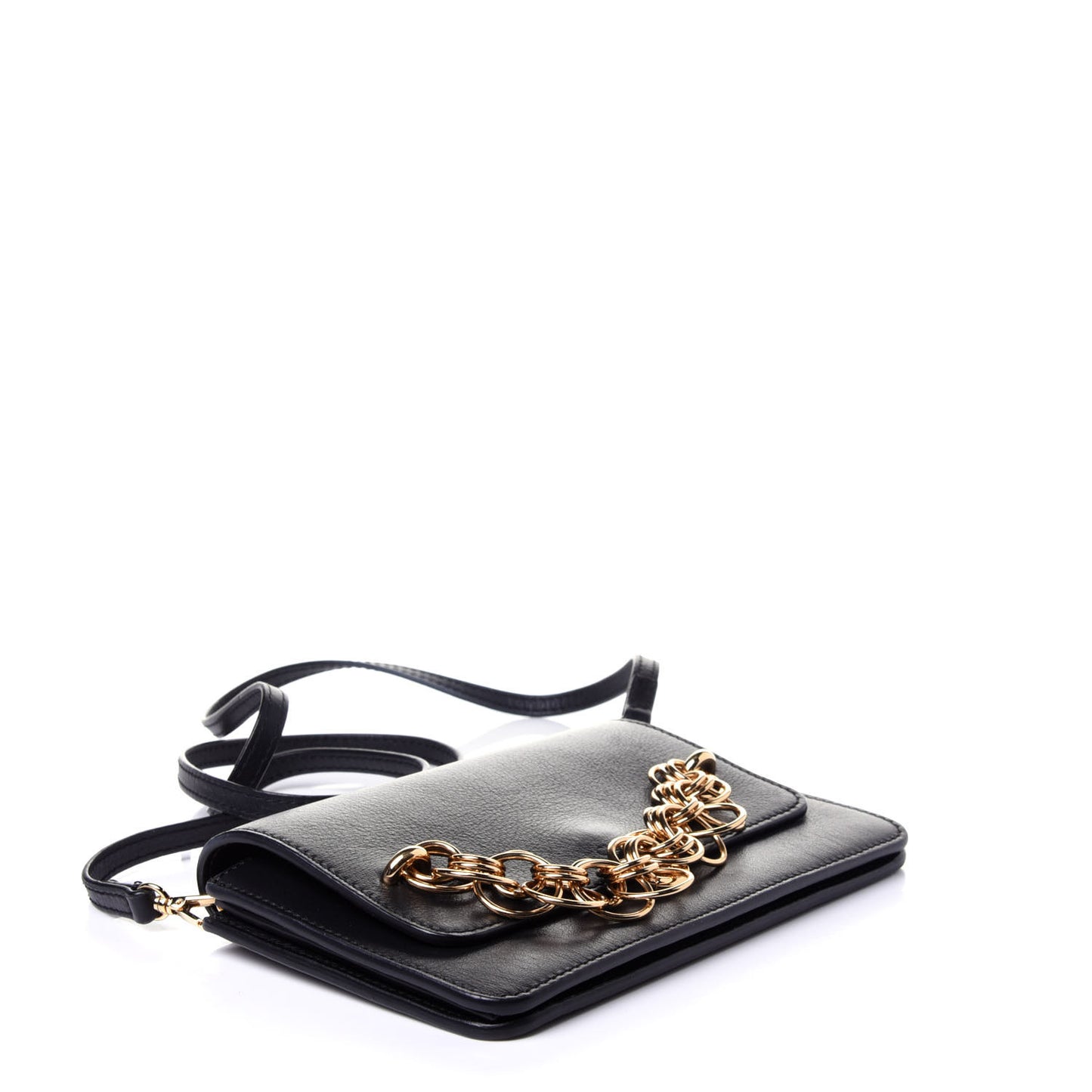 Smooth Calfskin Drew Bijou Clutch Black