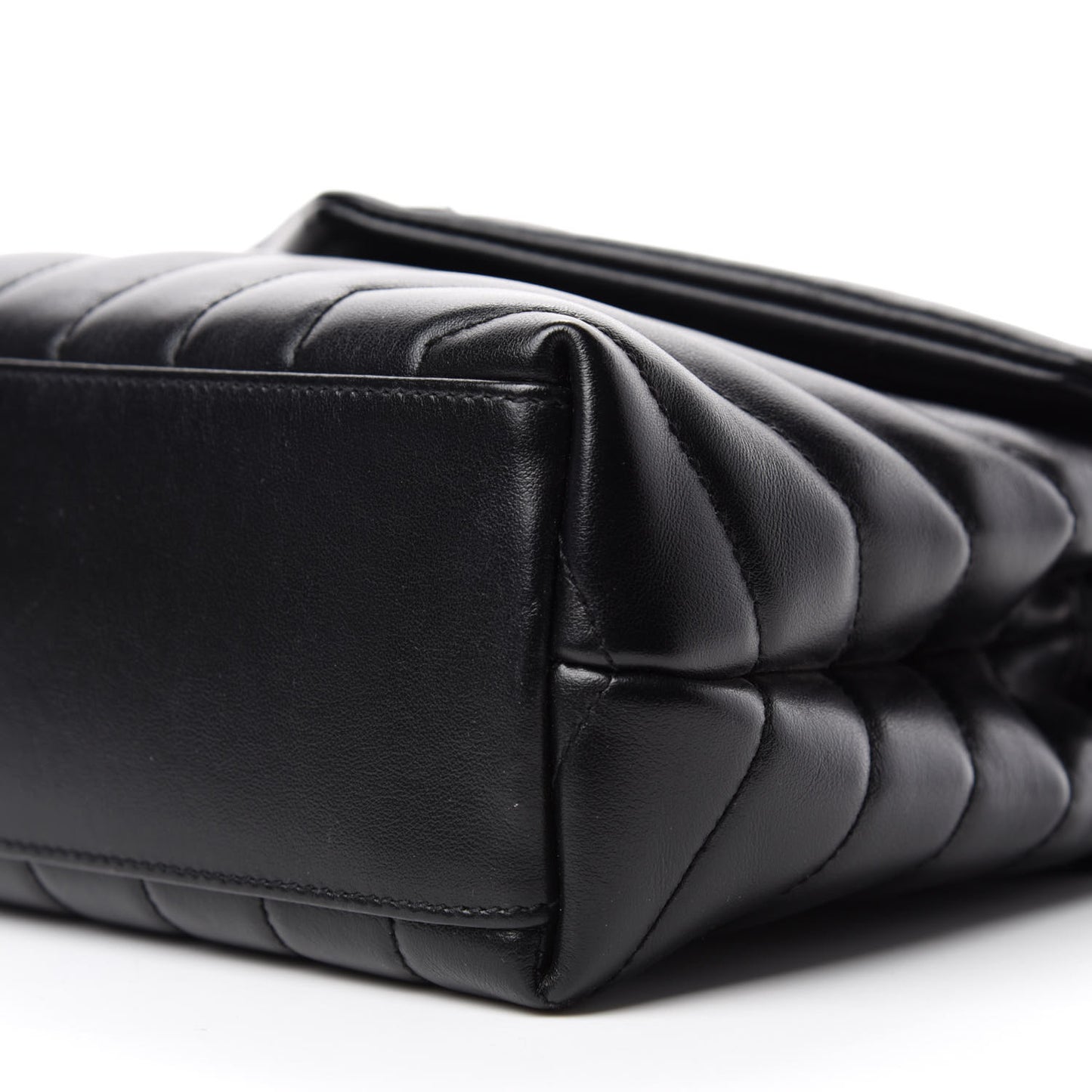 Calfskin Y Quilted Monogram Small Loulou Chain Satchel Black