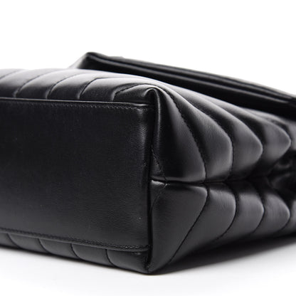 Saint Laurent Calfskin Y Quilted Monogram Small Loulou Chain Satchel Black 7 of 11