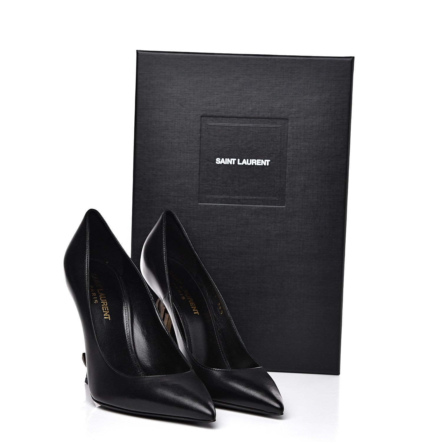 Saint Laurent Calfskin Opyum 100 Pumps 36 Black Gold 10 of 10