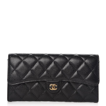 Chanel Caviar Quilted Large Flap Wallet Black 1 of 8