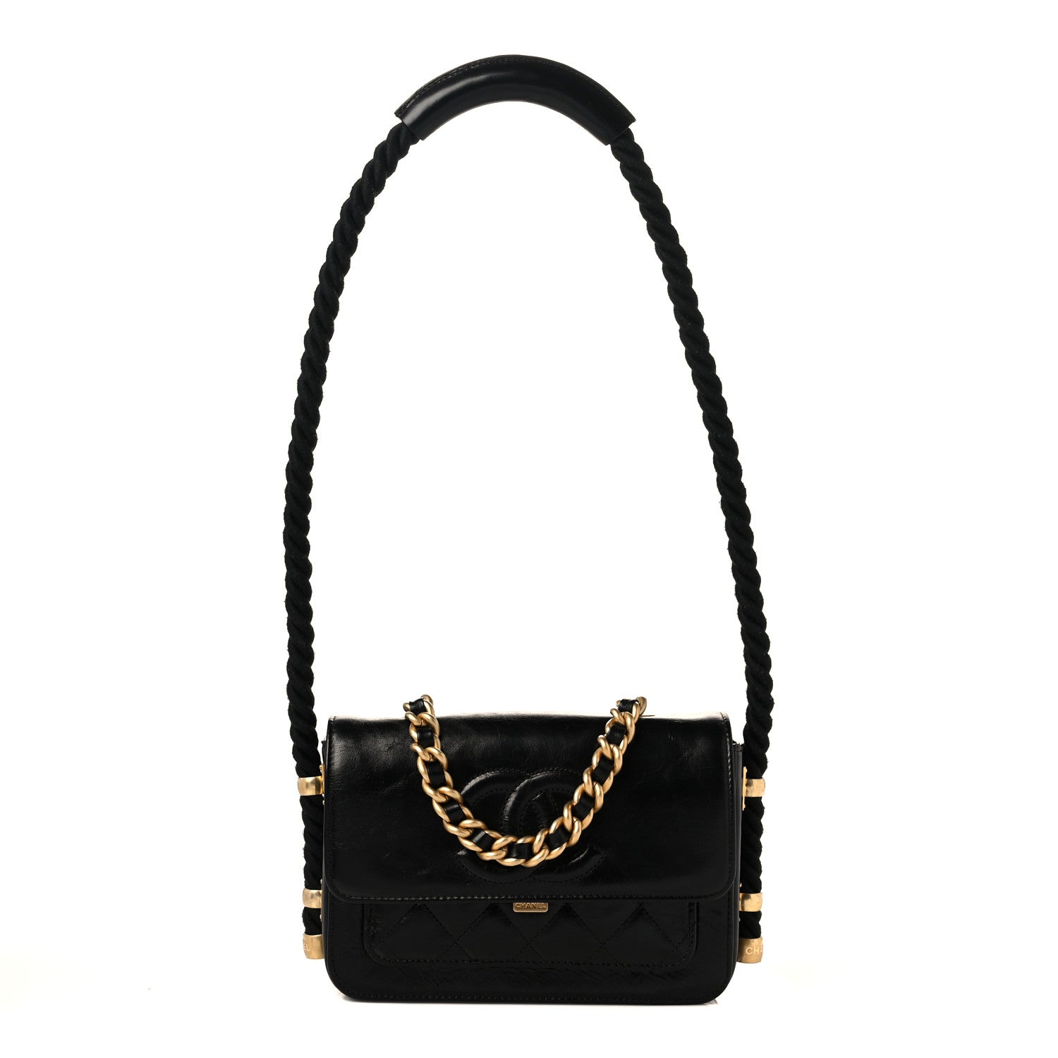 Chanel Crumpled Calfskin En Vogue Rope Flap Black 1 of 11