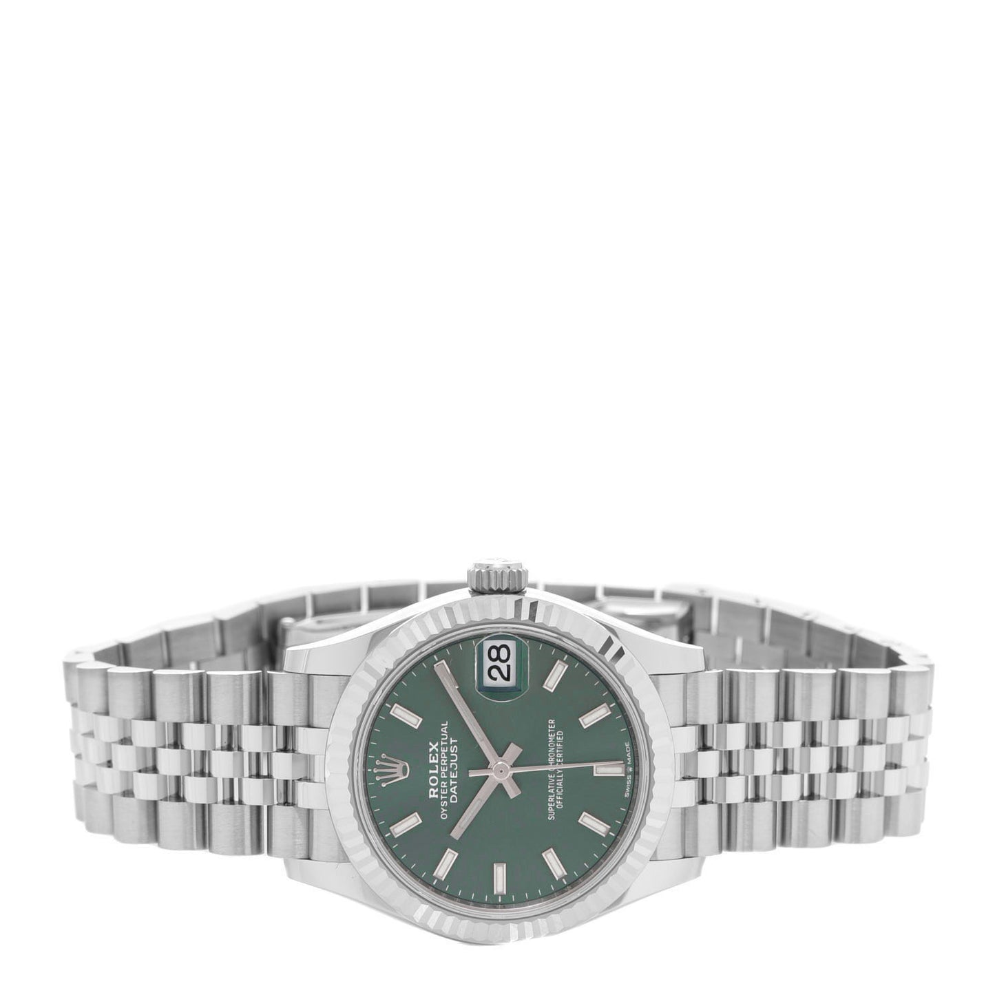 Stainless Steel 18K White Gold 31mm Oyster Perpetual Datejust Watch Mint Green 278274