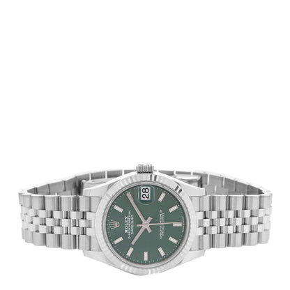 Rolex Stainless Steel 18K White Gold 31mm Oyster Perpetual Datejust Watch Mint Green 278274 2 of 5