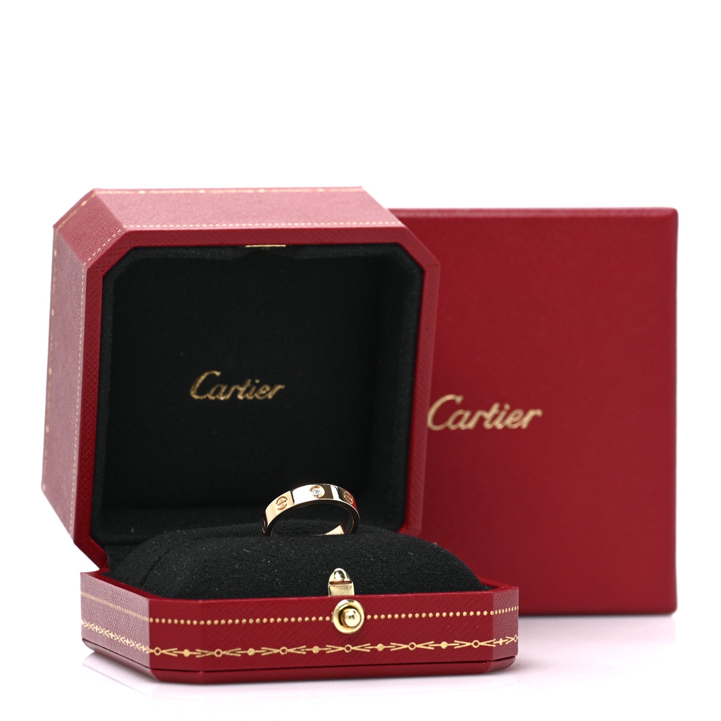 18K Yellow Gold Diamond 4mm LOVE Wedding Band Ring 52 6
