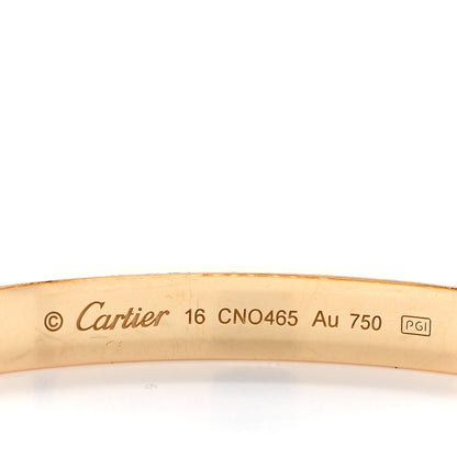 Cartier 18K Yellow Gold Love Bracelet 16 3 of 4