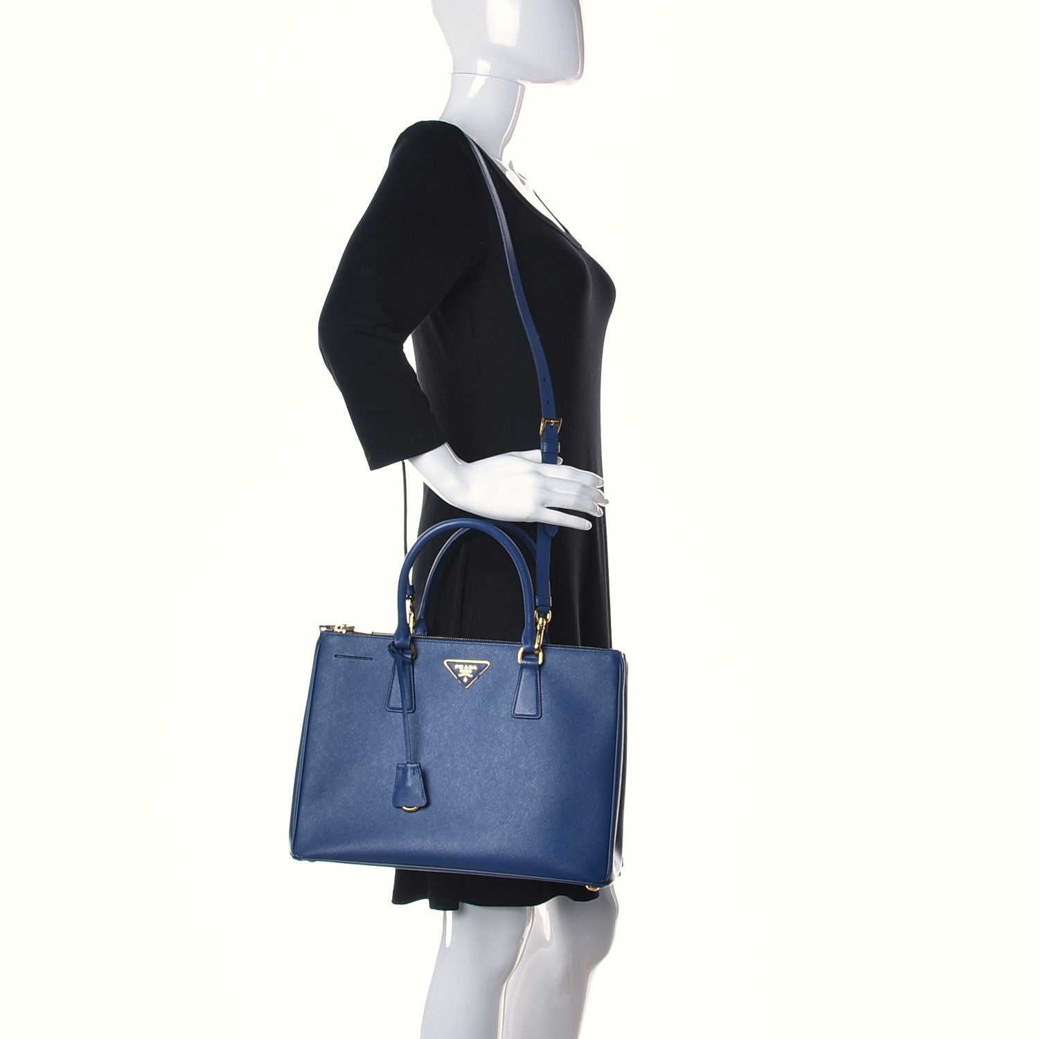 Prada Saffiano Galleria Double Zip Tote Bleuette 2 of 10
