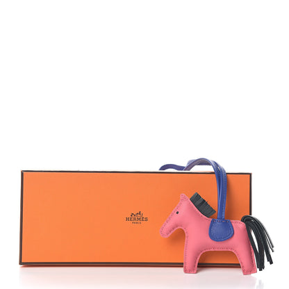 Hermes Milo Lambskin Grigri Rodeo Horse Bag Charm PM Rose Azalee Vert Cypress Bleu Electrique 3 of 3