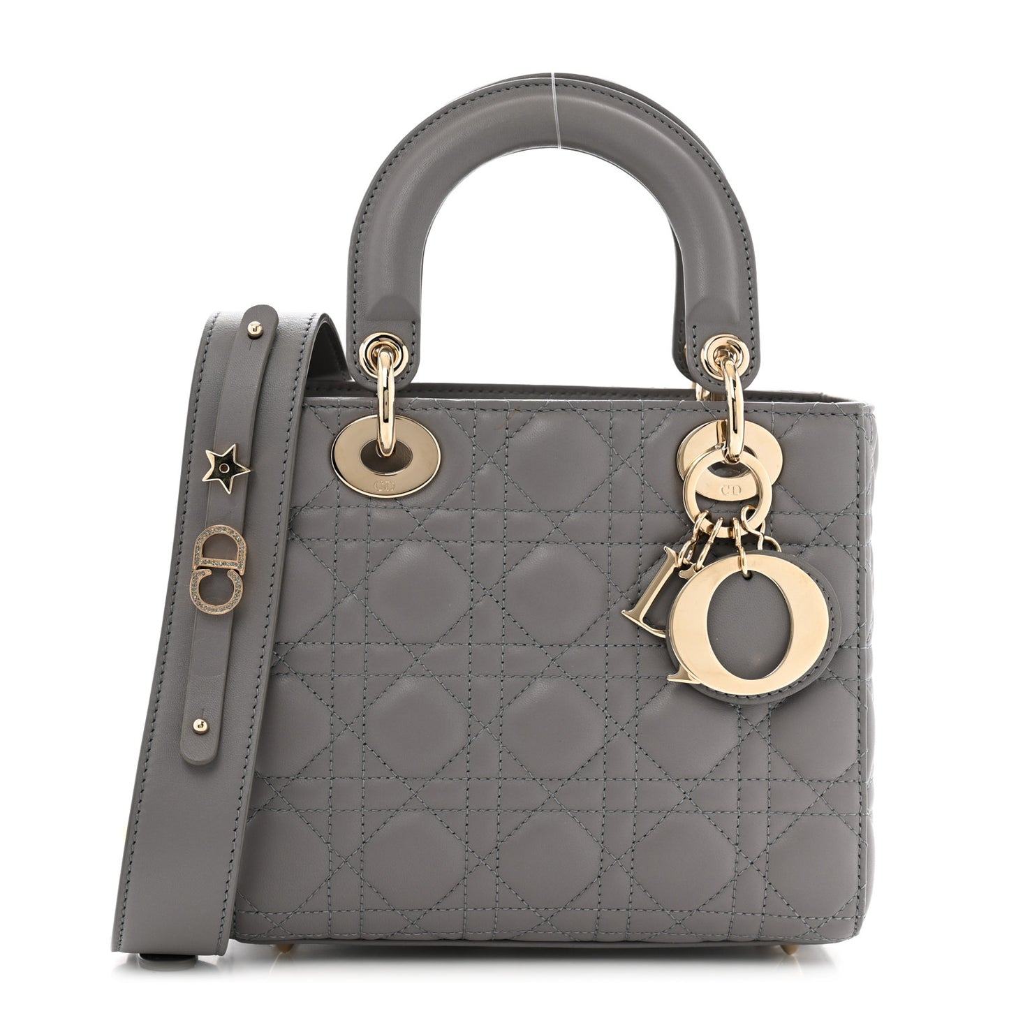Lambskin Cannage Small My ABCDior Lady Dior Grey