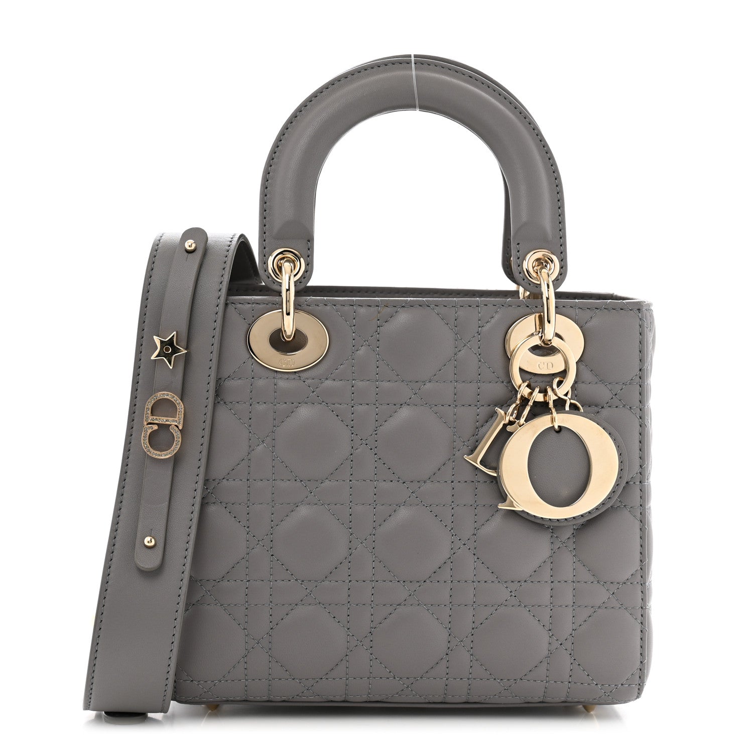 Christian Dior Lambskin Cannage Small My ABCDior Lady Dior Grey 1 of 13