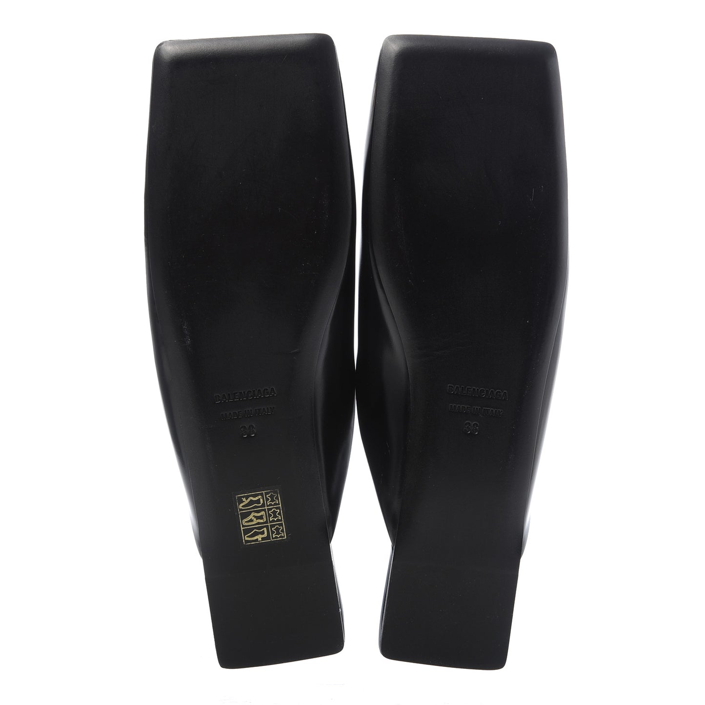Soft Calfskin Double Square BB 5mm Mules 38 Black