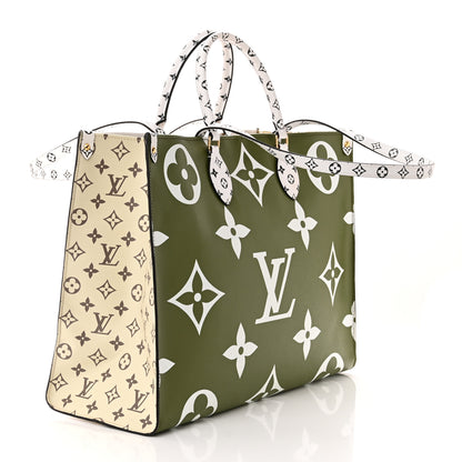 Louis Vuitton Monogram Giant Onthego GM Kaki Beige 3 of 9