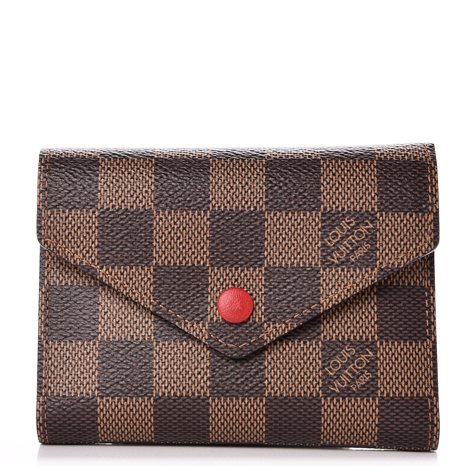 Louis Vuitton Damier Ebene Victorine Wallet Red 1 of 8