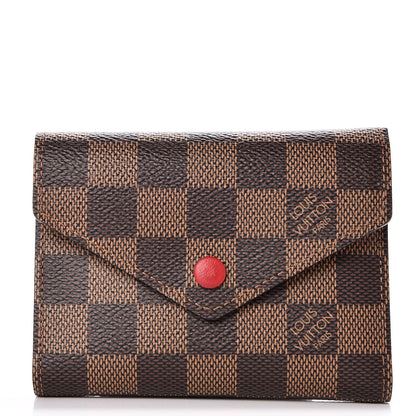 Louis Vuitton Damier Ebene Victorine Wallet Red 1 of 8