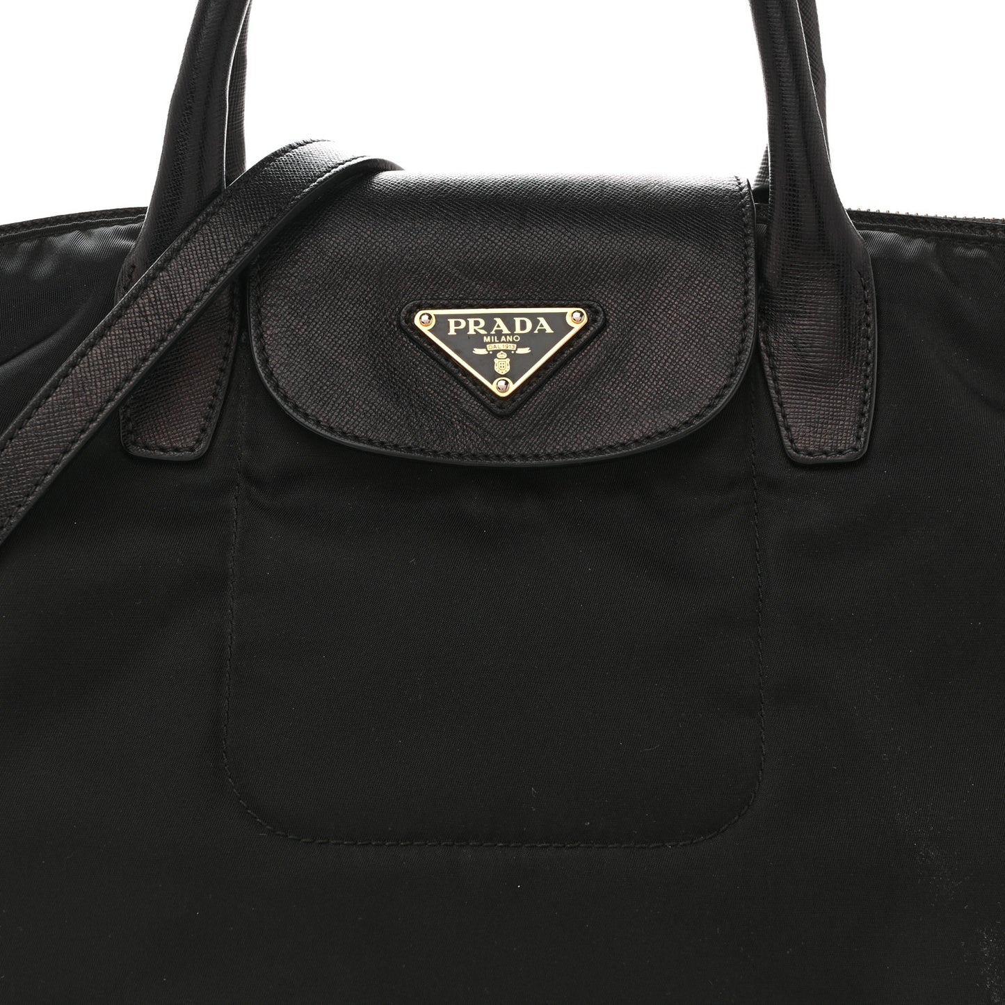 Tessuto Nylon Saffiano Tote Black
