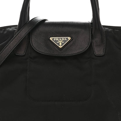 Prada Tessuto Nylon Saffiano Tote Black 9 of 15
