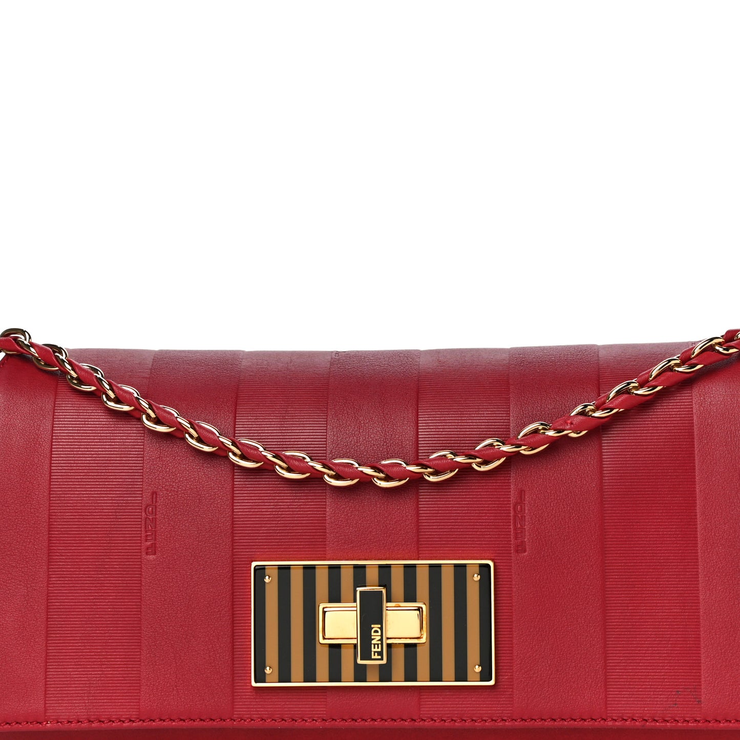 Calfskin Paris Pequin Small Shoulder Bag Red