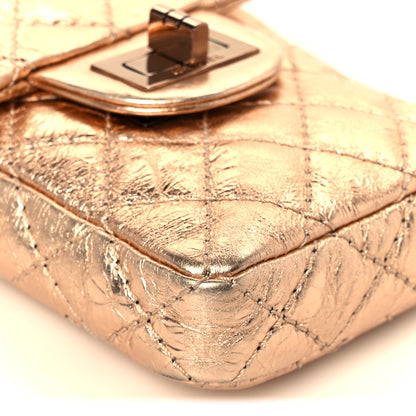 Chanel Metallic Aged Calfskin Quilted 2.55 Reissue Phone Case Rose Gold 9 of 10