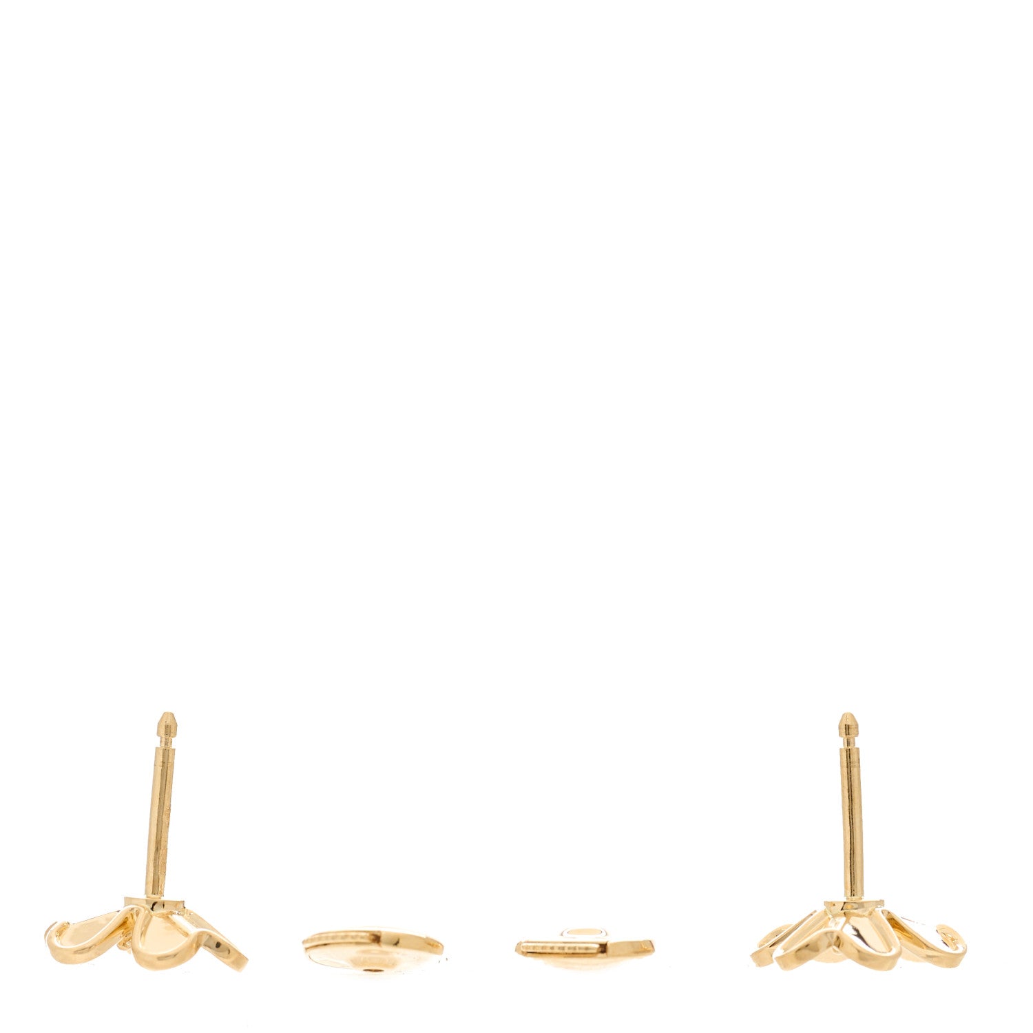 Van Cleef & Arpels 18K Yellow Gold Diamond Mini Frivole Earrings 3 of 4
