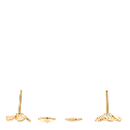 Van Cleef & Arpels 18K Yellow Gold Diamond Mini Frivole Earrings 3 of 4