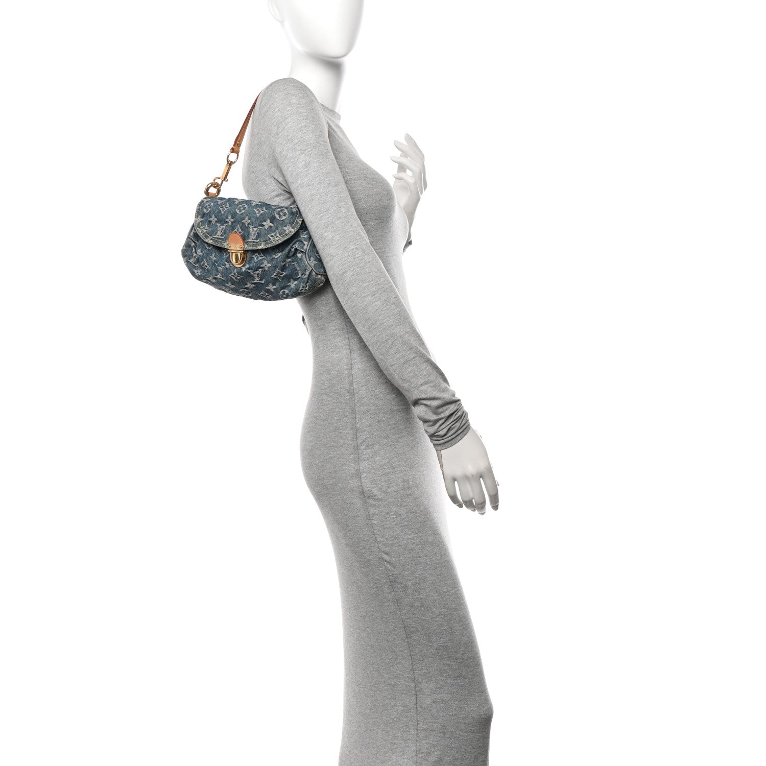 Louis Vuitton Monogram Denim Mini Pleaty Blue 2 of 12