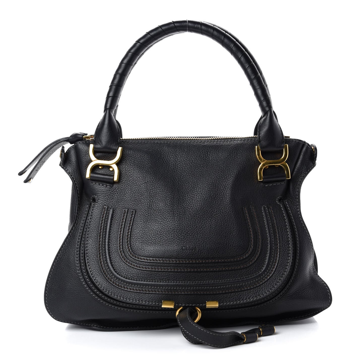 Calfskin Medium Marcie Satchel Black