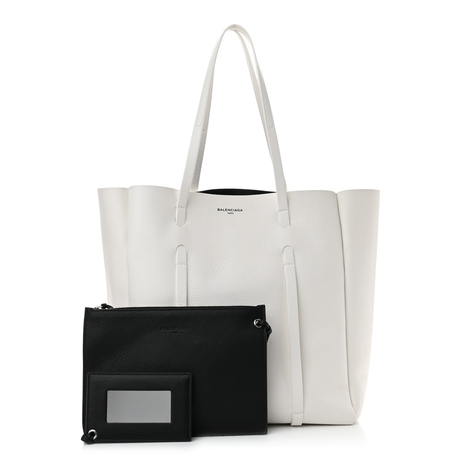 Balenciaga Veau Baltimore Double Sided Small Everyday Tote Optic White Black 1 of 11