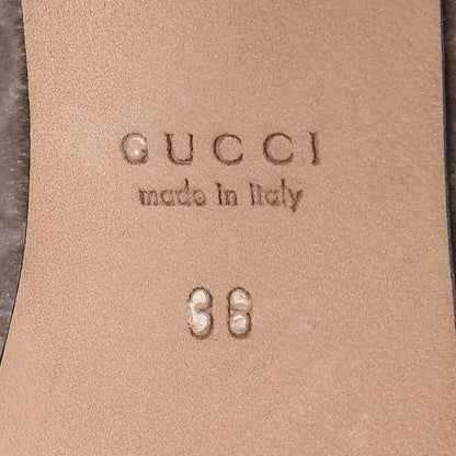 Gucci Velvet GG Monogram Horsebit Open Toe Pumps 36 New Fango 8 of 11