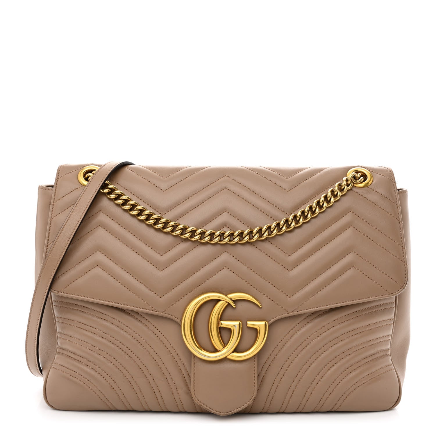 Gucci Calfskin Matelasse Large GG Marmont Shoulder Bag Porcelain Rose 1 of 12
