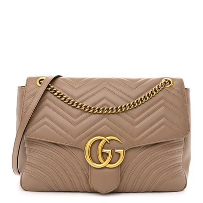 Gucci Calfskin Matelasse Large GG Marmont Shoulder Bag Porcelain Rose 1 of 12