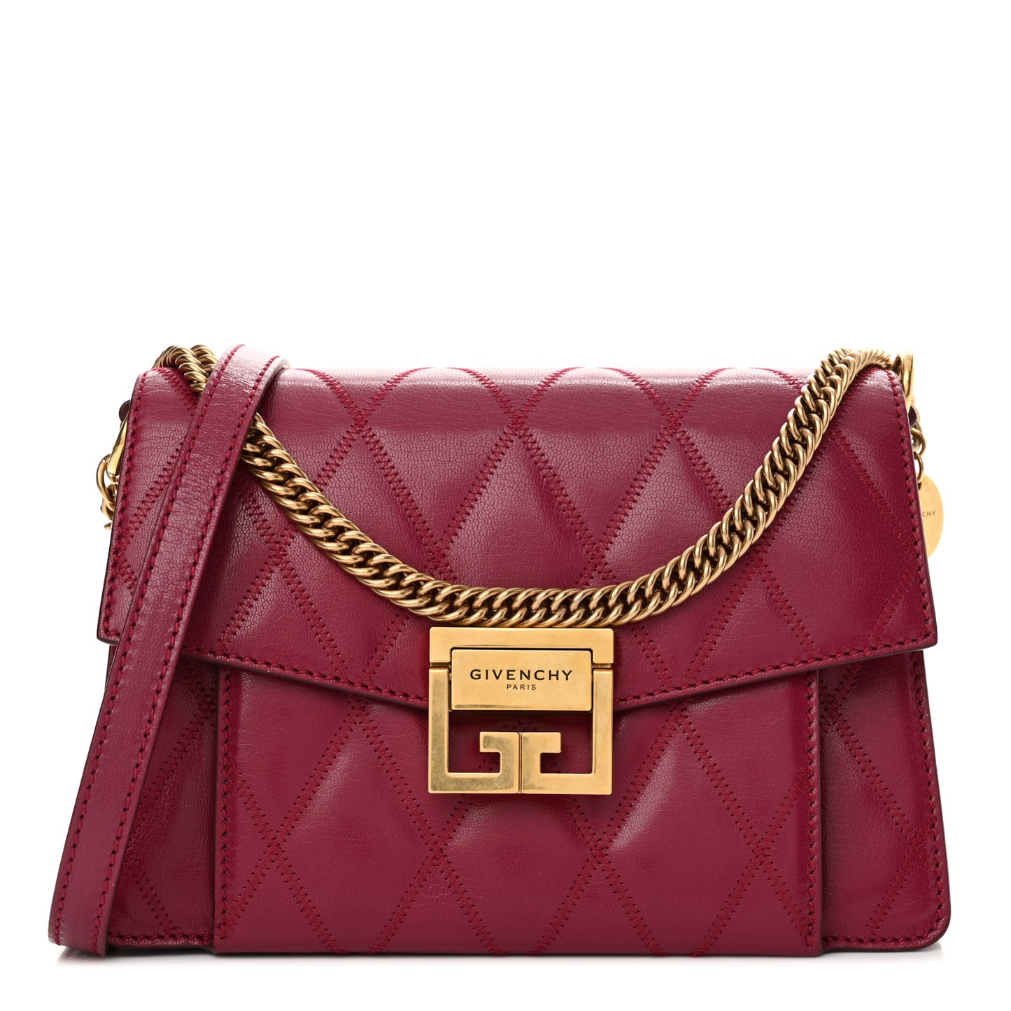 Goatskin Quilted Small GV3 Shoulder Bag Aubergine