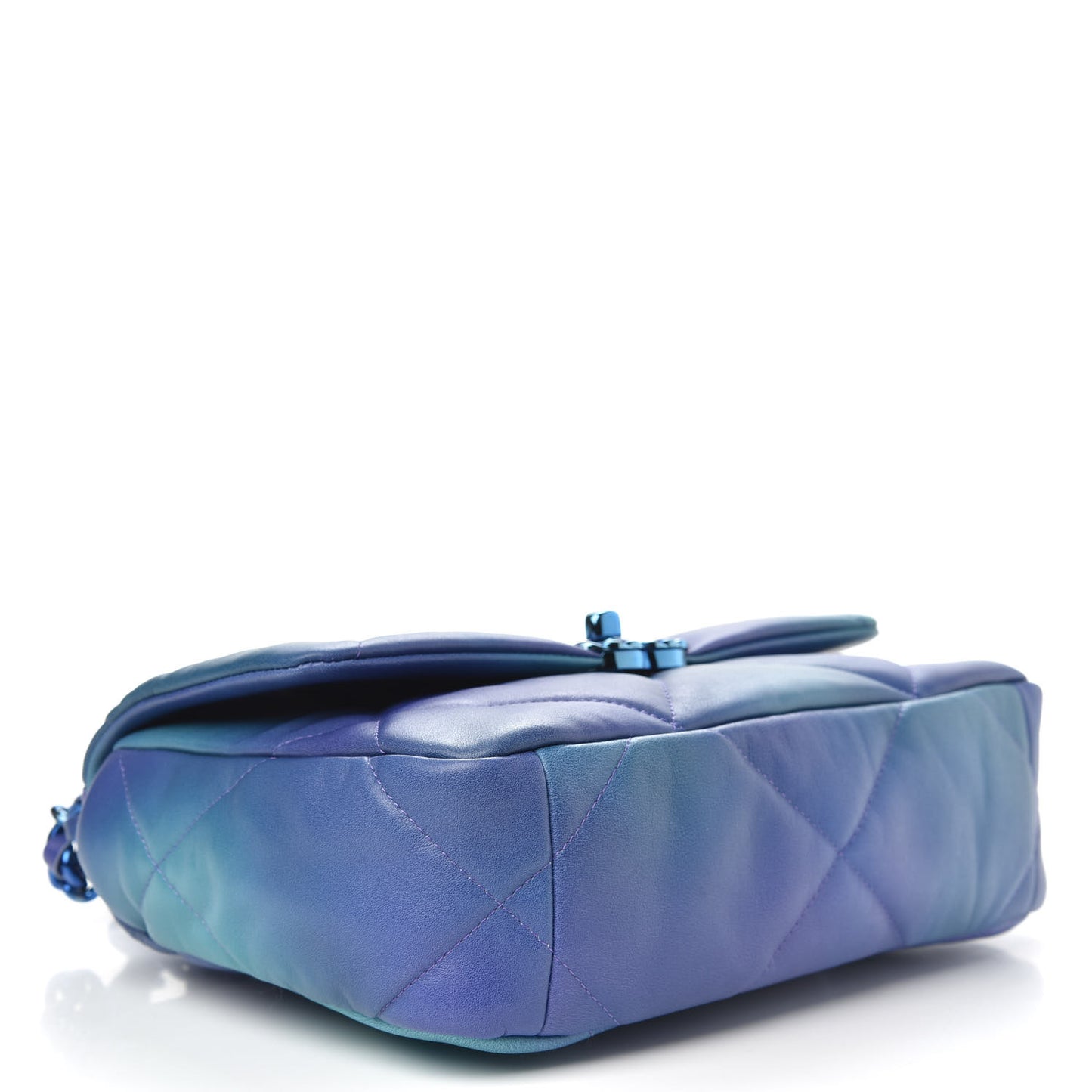 Tie Dye Calfskin Quilted Medium Chanel 19 Flap Blue Purple