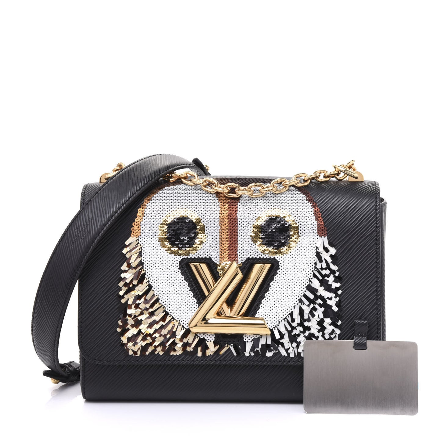 Epi Sequins Twist Shoulder Bag MM Black
