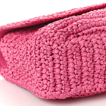 Saint Laurent SAINT LAURENT Raffia Calfskin Monogram Medium Niki Chain Satchel Bright Pink 8 of 10