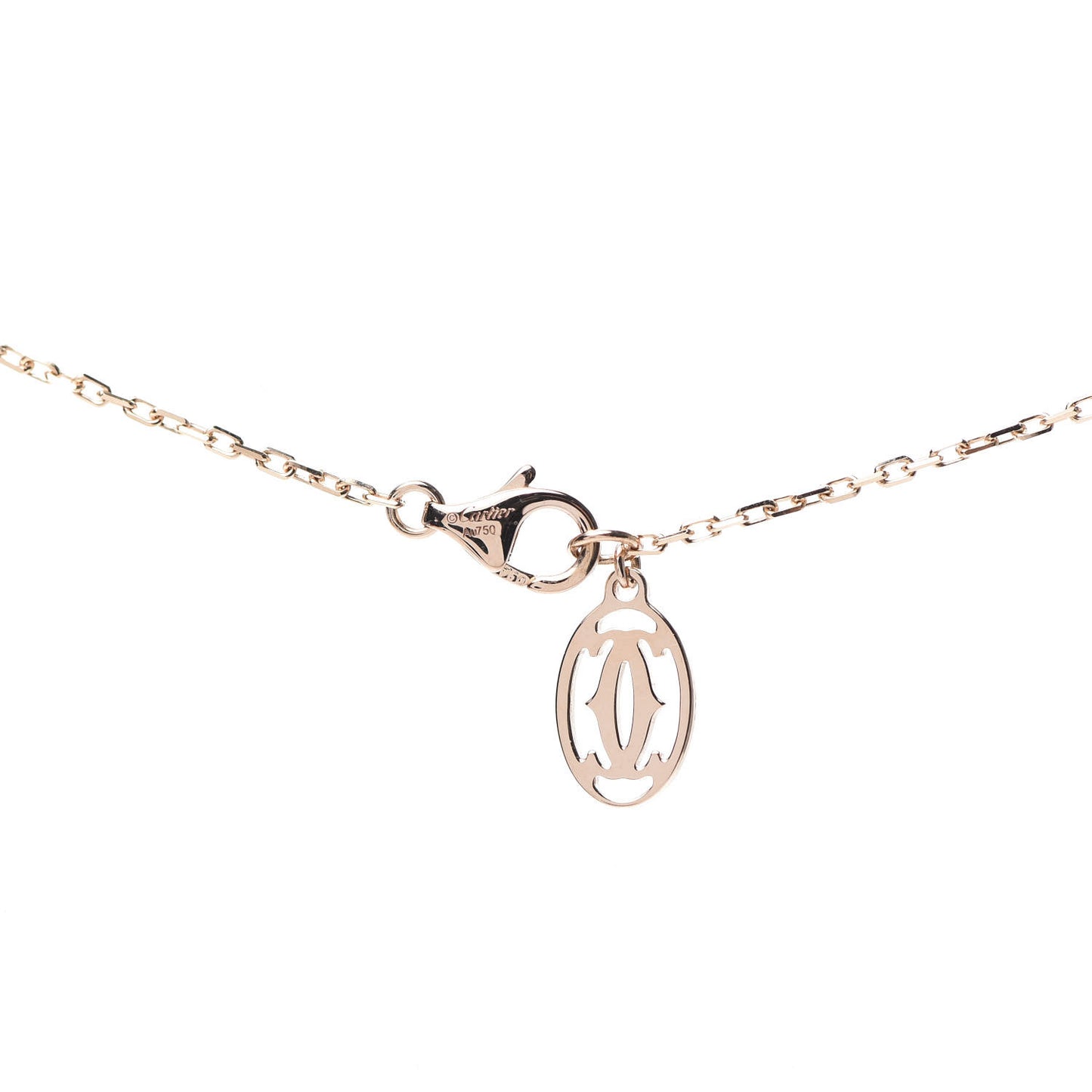 18K Pink Gold Diamond LM D'Amour Pendant Necklace