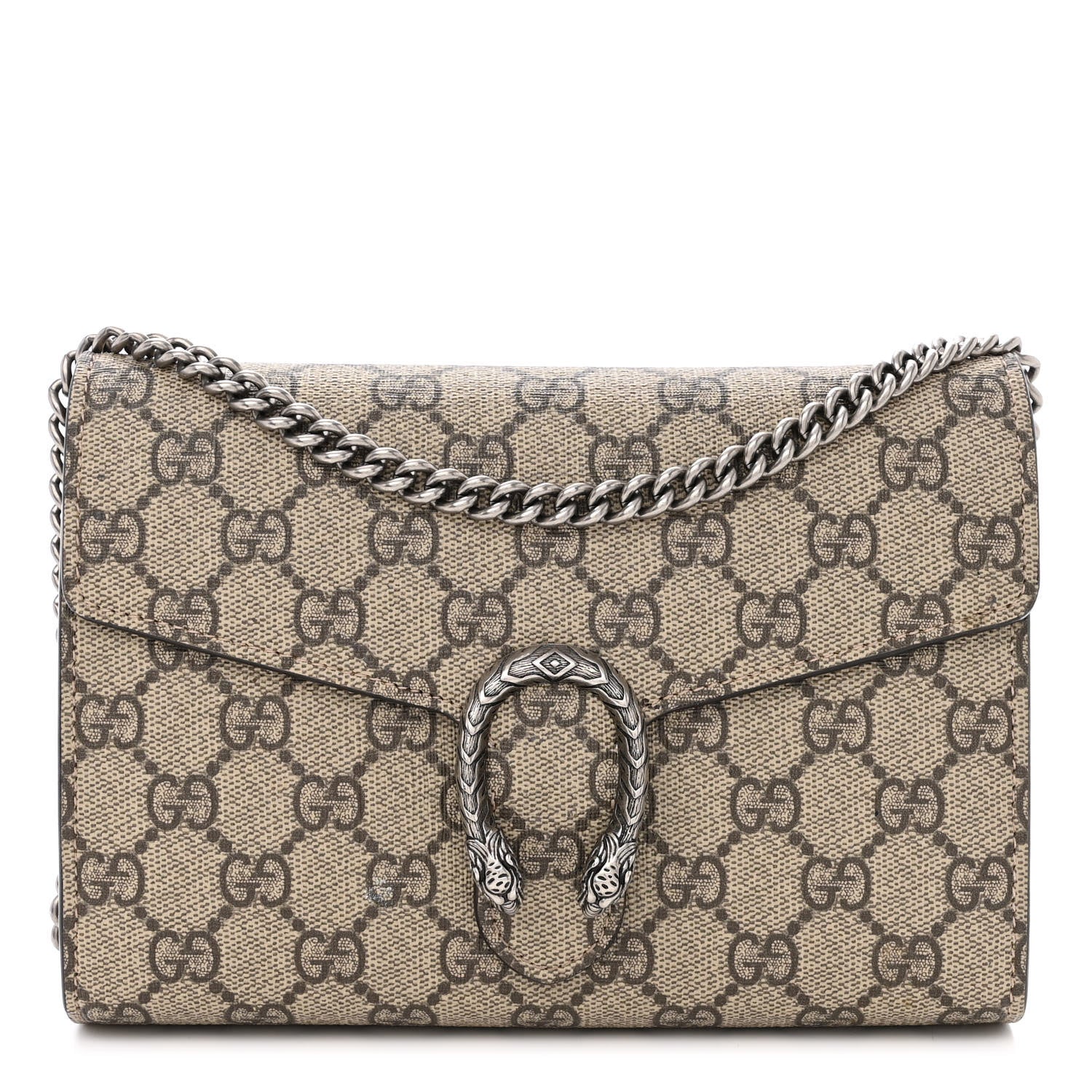 Gucci GG Supreme Monogram Mini Dionysus Chain Wallet Beige Taupe 1 of 12
