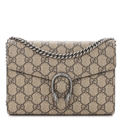 Gucci GG Supreme Monogram Mini Dionysus Chain Wallet Beige Taupe 1 of 12