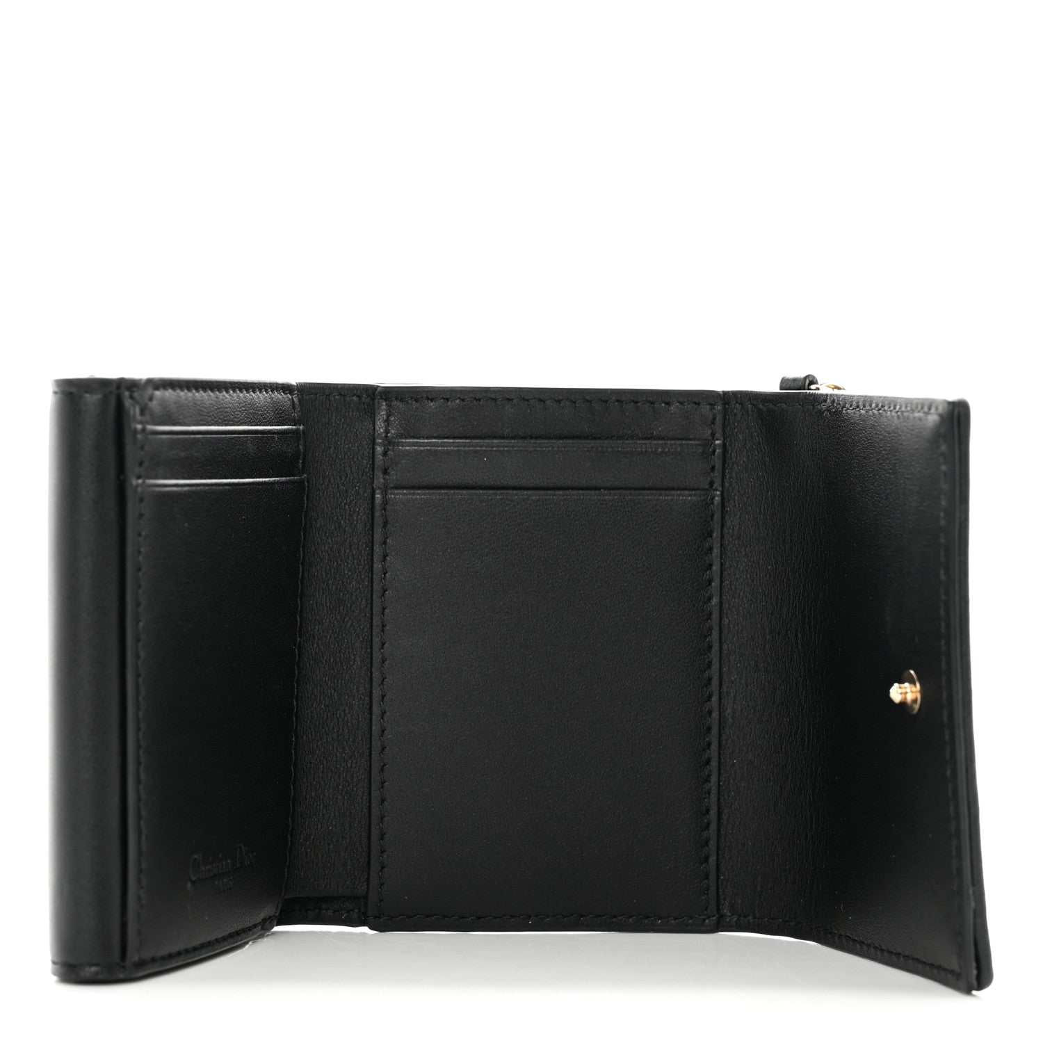 Christian Dior Lambskin Cannage Lady Dior Lotus Wallet Black 5 of 10