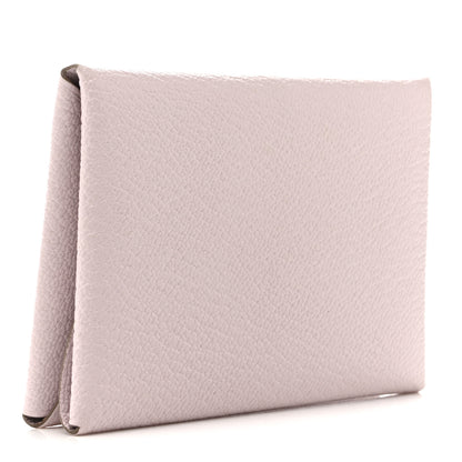 Hermes Chevre Mysore Calvi Duo Card Case Mauve Pale 3 of 8