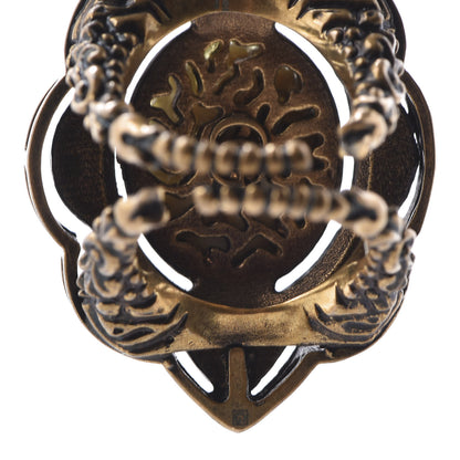 Gucci Metal Crystal Velvet Resin RIng 5 Aged Gold Black 5 of 6