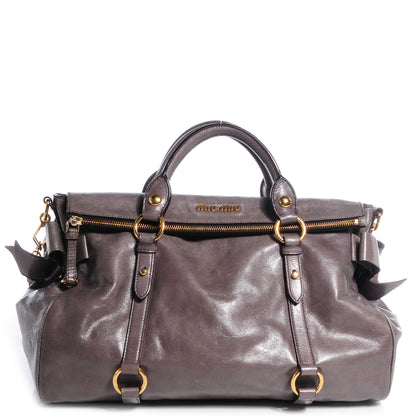 Miu Miu Vitello Lux Large Bow Bag Argilla 1 of 7