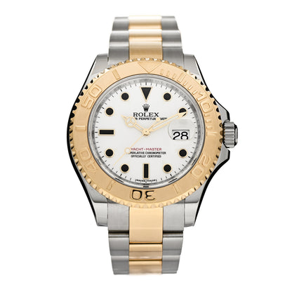 Rolex Stainless Steel 18K Yellow Gold 40mm Oyster Perpetual Date Yacht-Master Watch White 16623 1 of 5